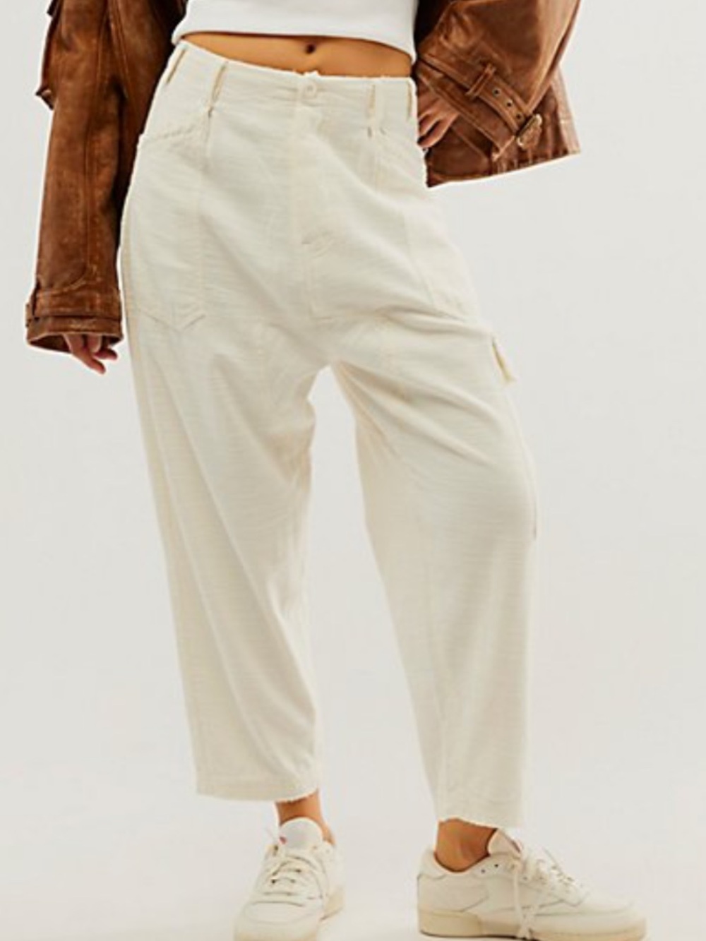 Free people bay to breakers harem destroyed cargo barrel pants sz xs